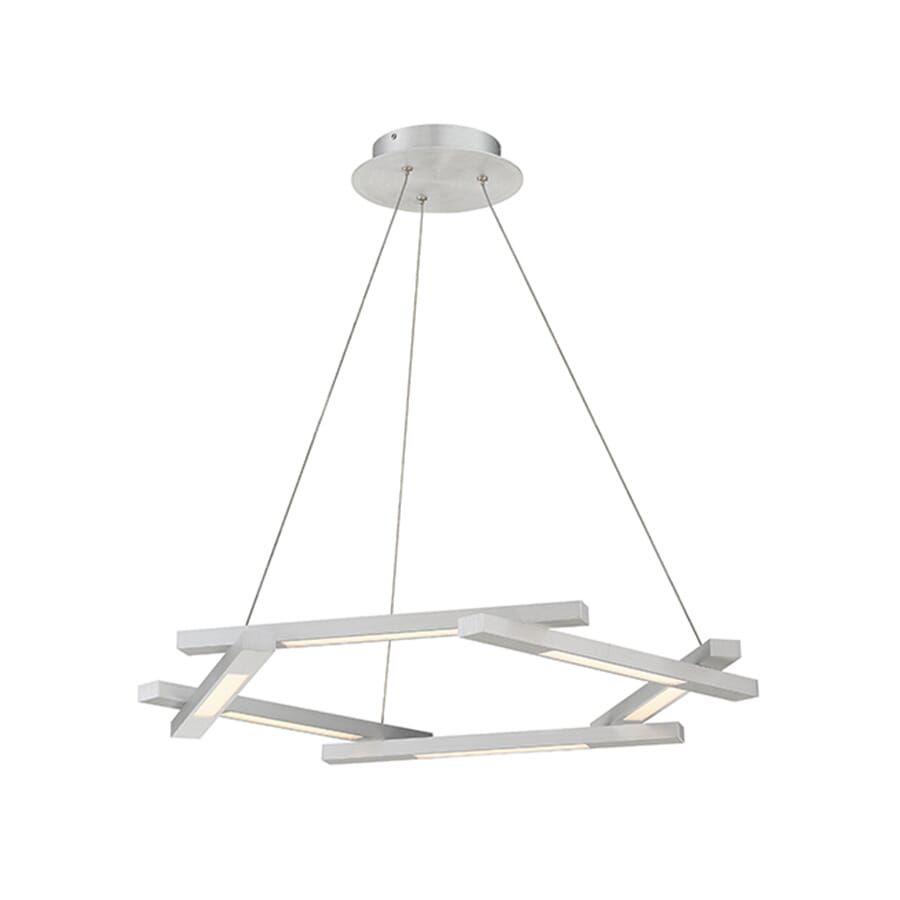 Modern Forms Metric 6-Light Pendant in Brushed Aluminum