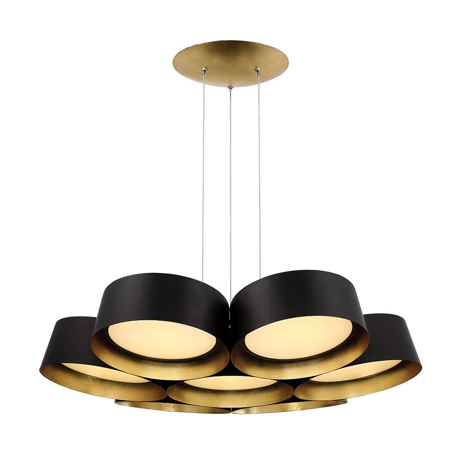 Modern Forms Marimba 7-Light Chandelier in Gold Leaf