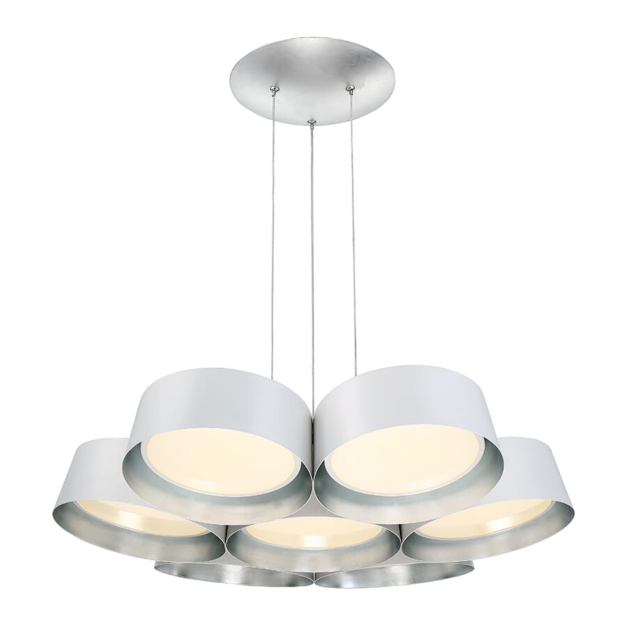 Modern Forms Marimba 7-Light Chandelier in Silver Leaf