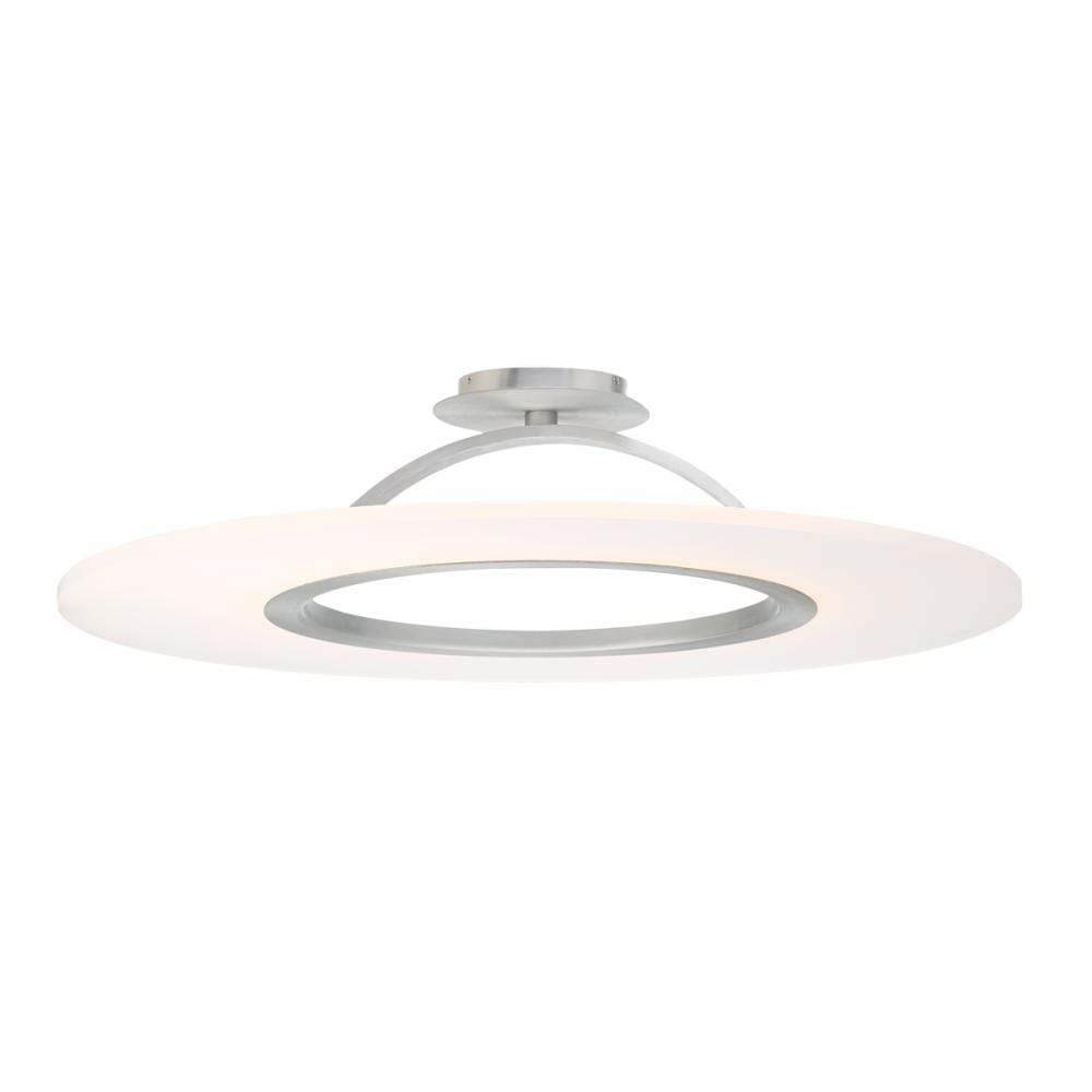 WAC Lighting Elektron 20" 1-Light LED Convertible Semi-Flush Mount in Brushed Aluminum