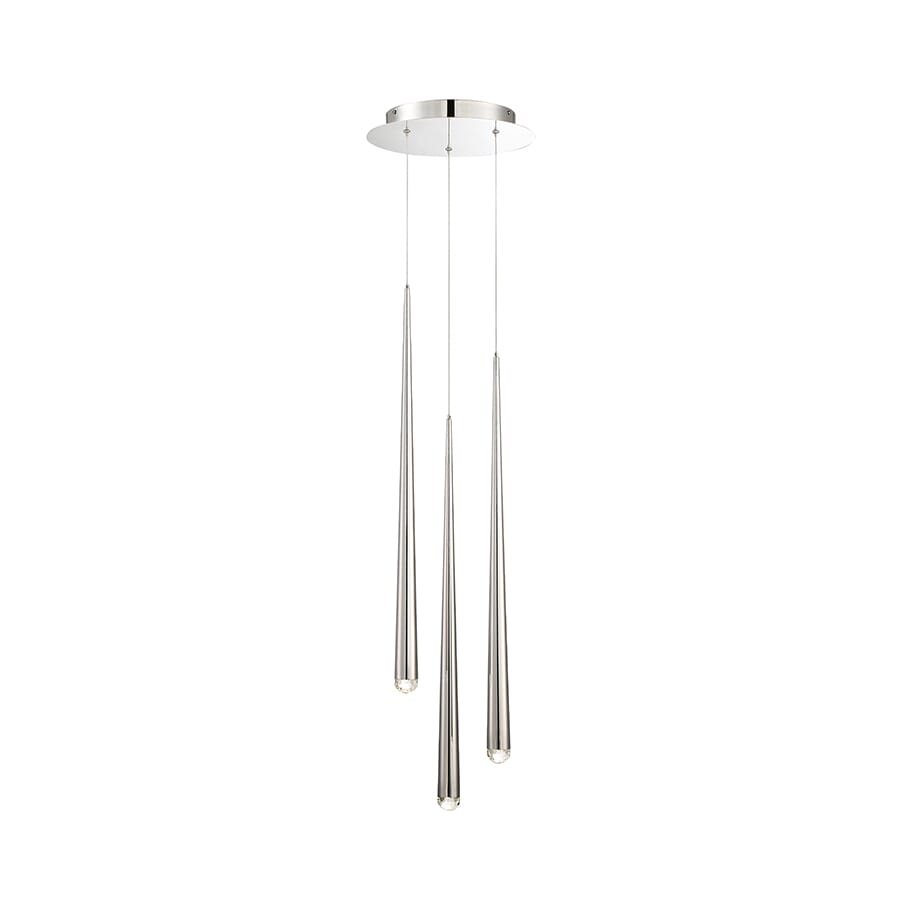 Modern Forms Cascade 3-Light Chandelier in Polished Nickel