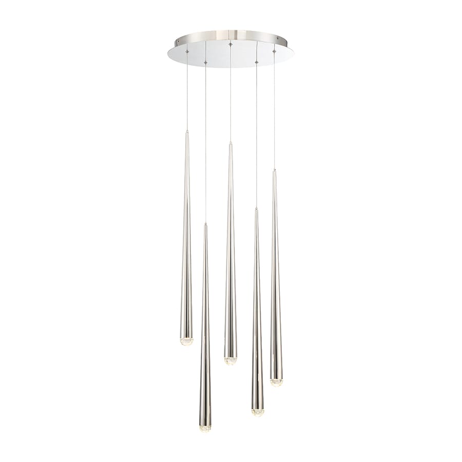 Modern Forms Cascade 5-Light Chandelier in Polished Nickel