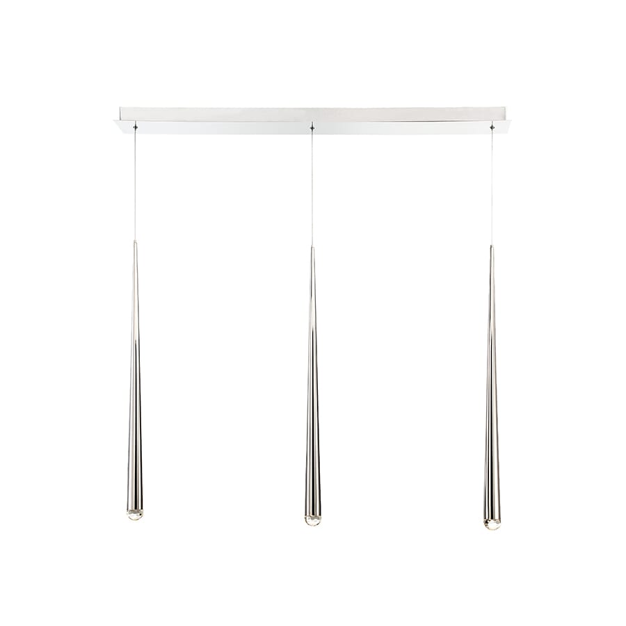 Modern Forms Cascade 3-Light Chandelier in Polished Nickel