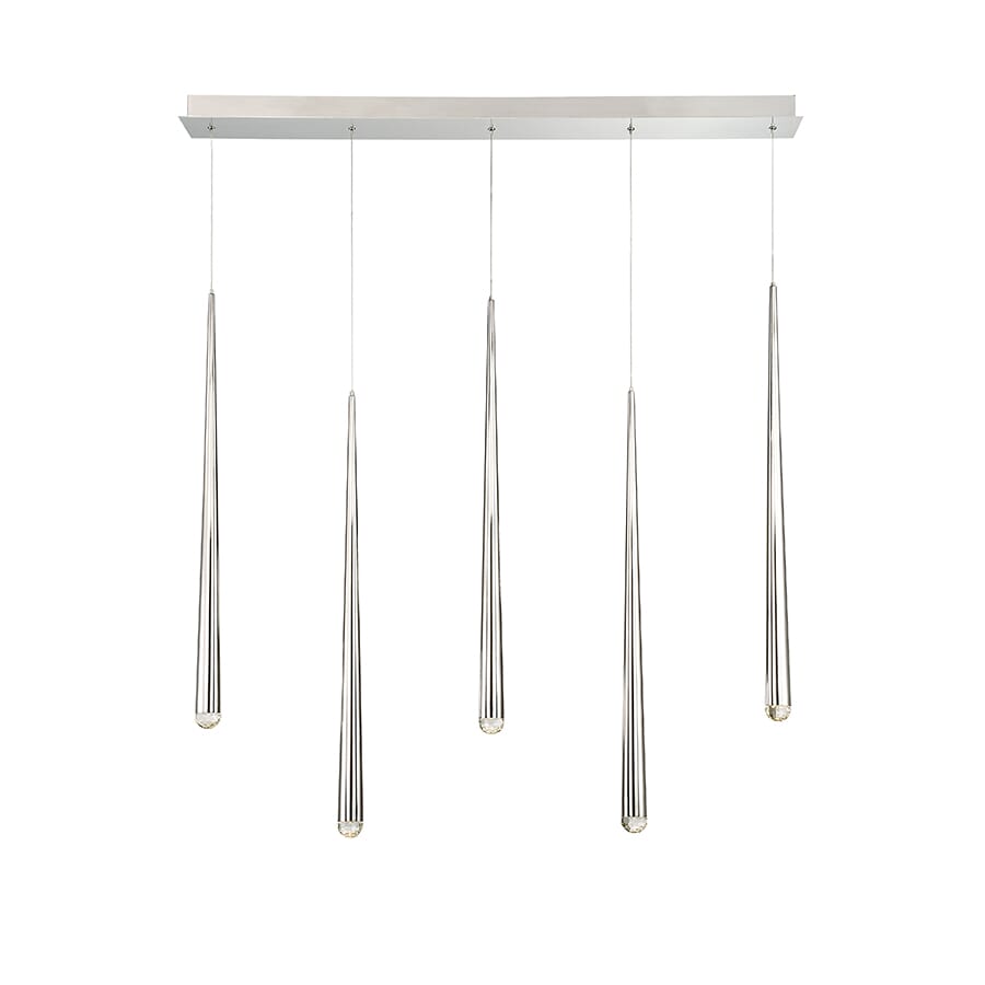 Modern Forms Cascade 5-Light Chandelier in Polished Nickel