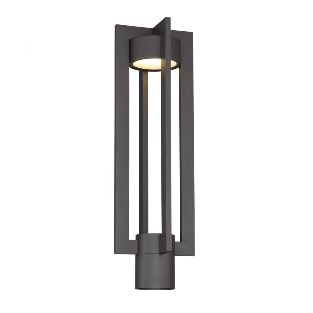 WAC Lighting 120V Chamber 1-Light LED Outdoor Post Light in Bronze