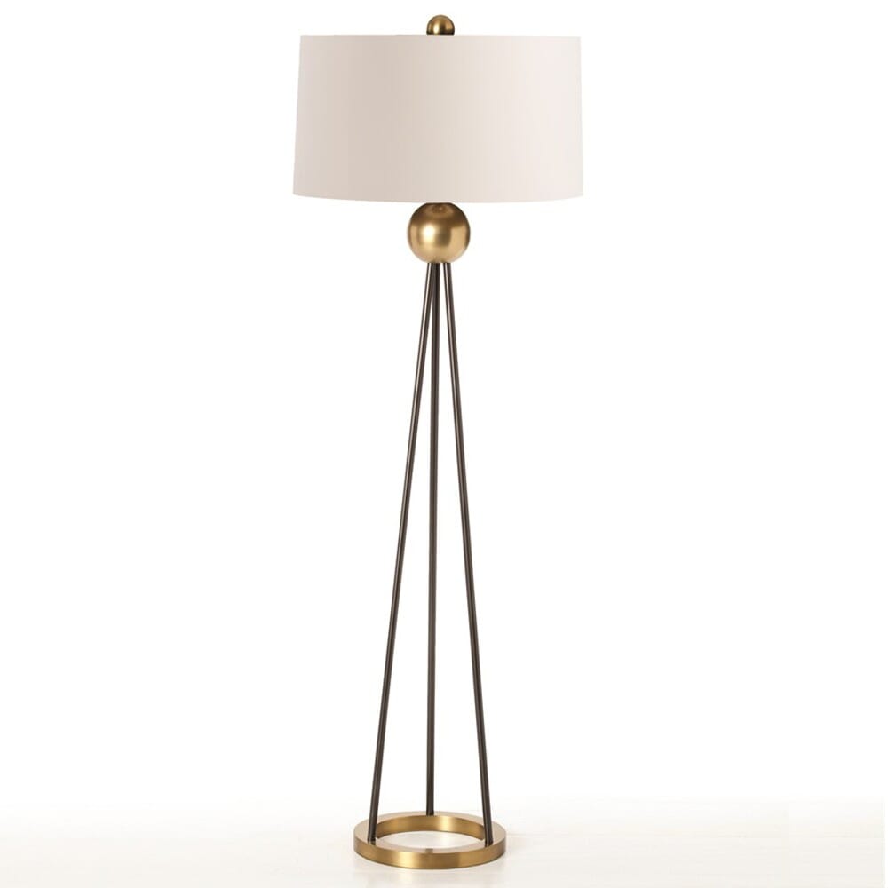 Arteriors Hadley 65.5" Ivory Shade Lamp in Matte Black