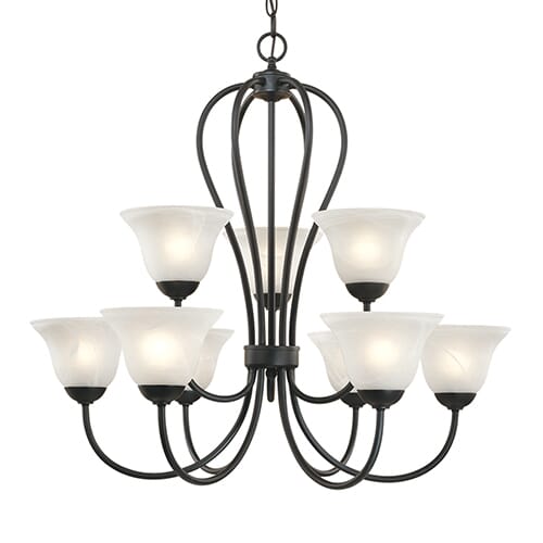 Millennium Lighting Main Street 9-Light Chandelier in Black