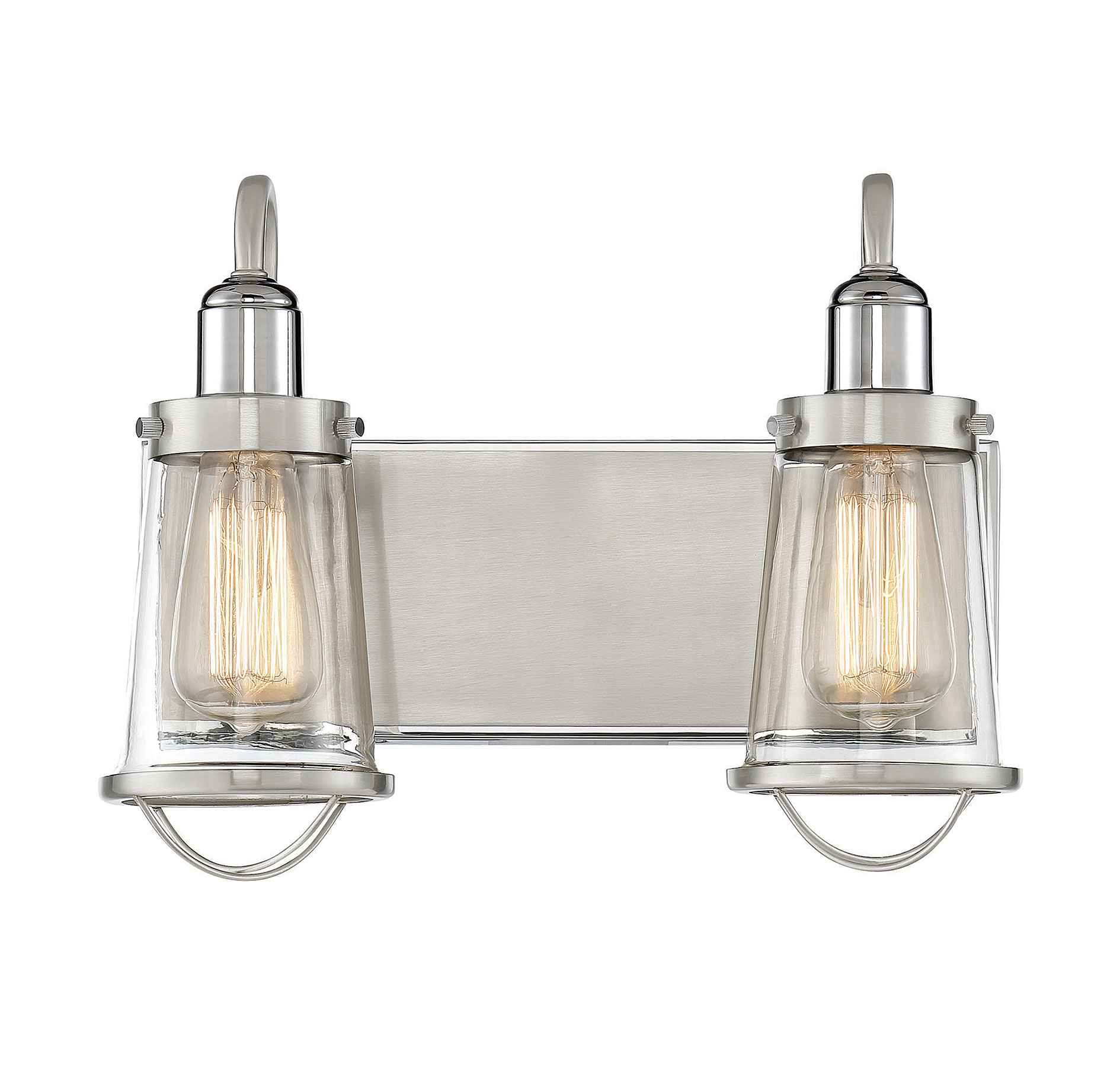 Savoy House Lansing 2-Light Bathroom Vanity Light in Satin Nickel & Polished Nickel