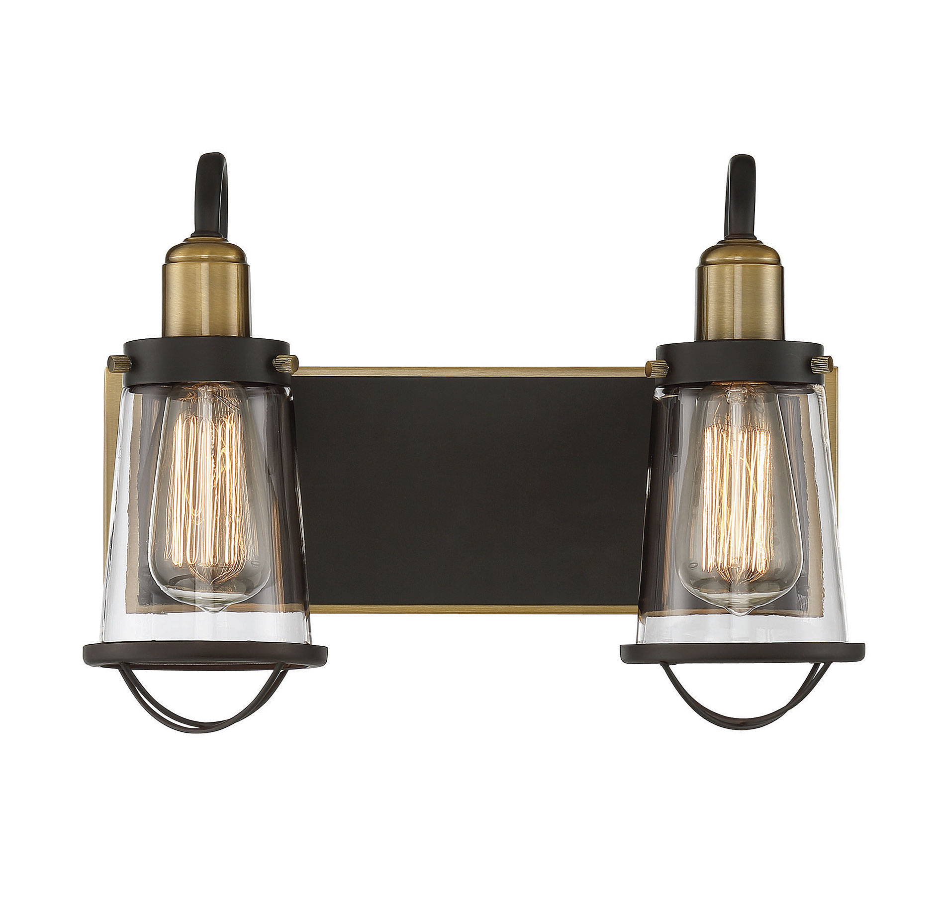 Savoy House Lansing 2-Light Bathroom Vanity Light in English Bronze & Warm Brass