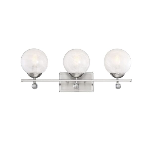 Savoy House Medina 3-Light Bathroom Vanity Light in Satin Nickel