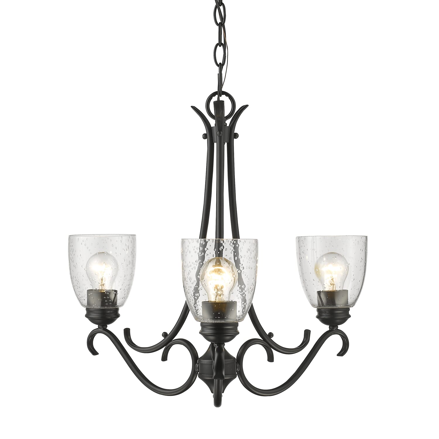 Golden Parrish 3-Light Mini Chandelier in Black