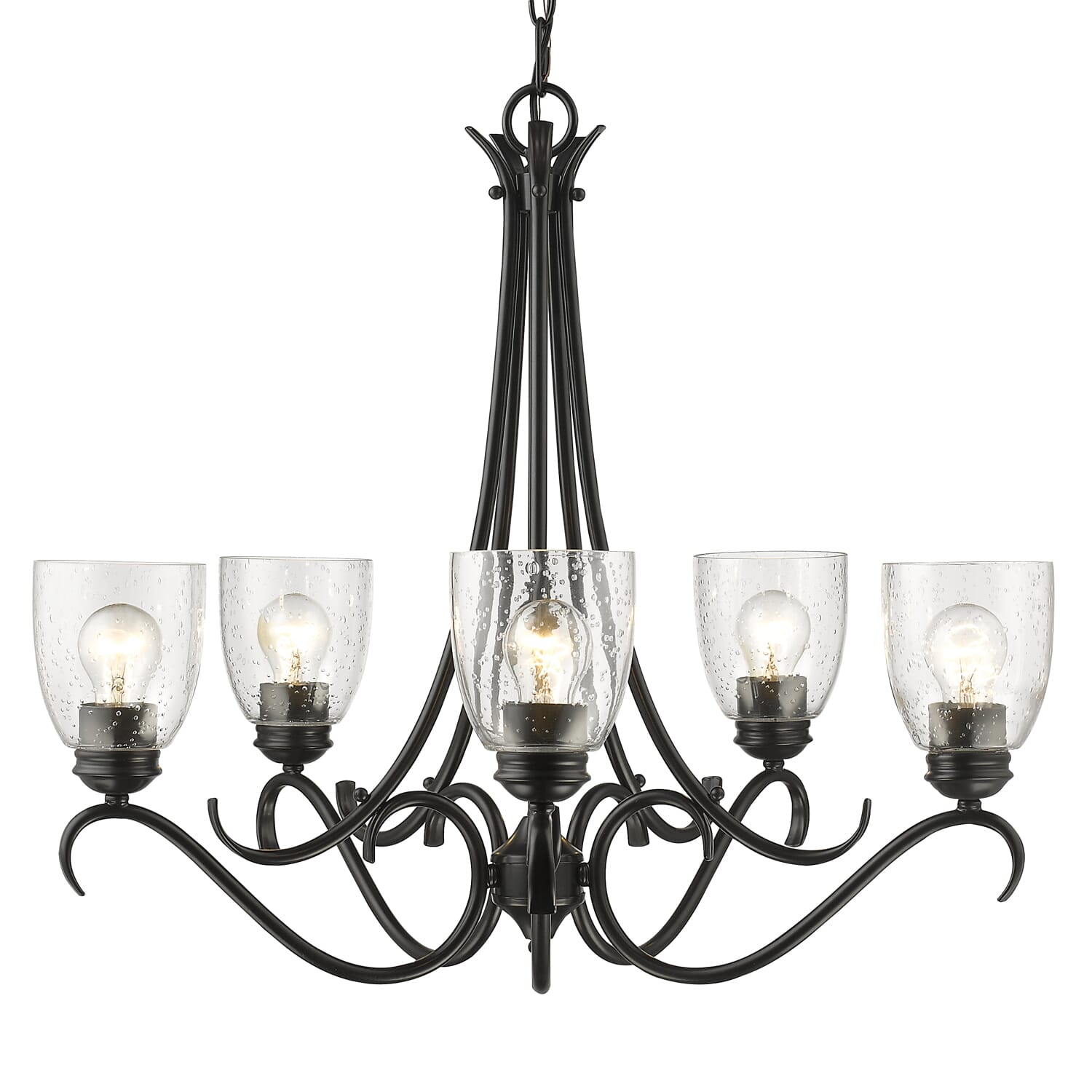 Golden Parrish 5-Light Chandelier in Black