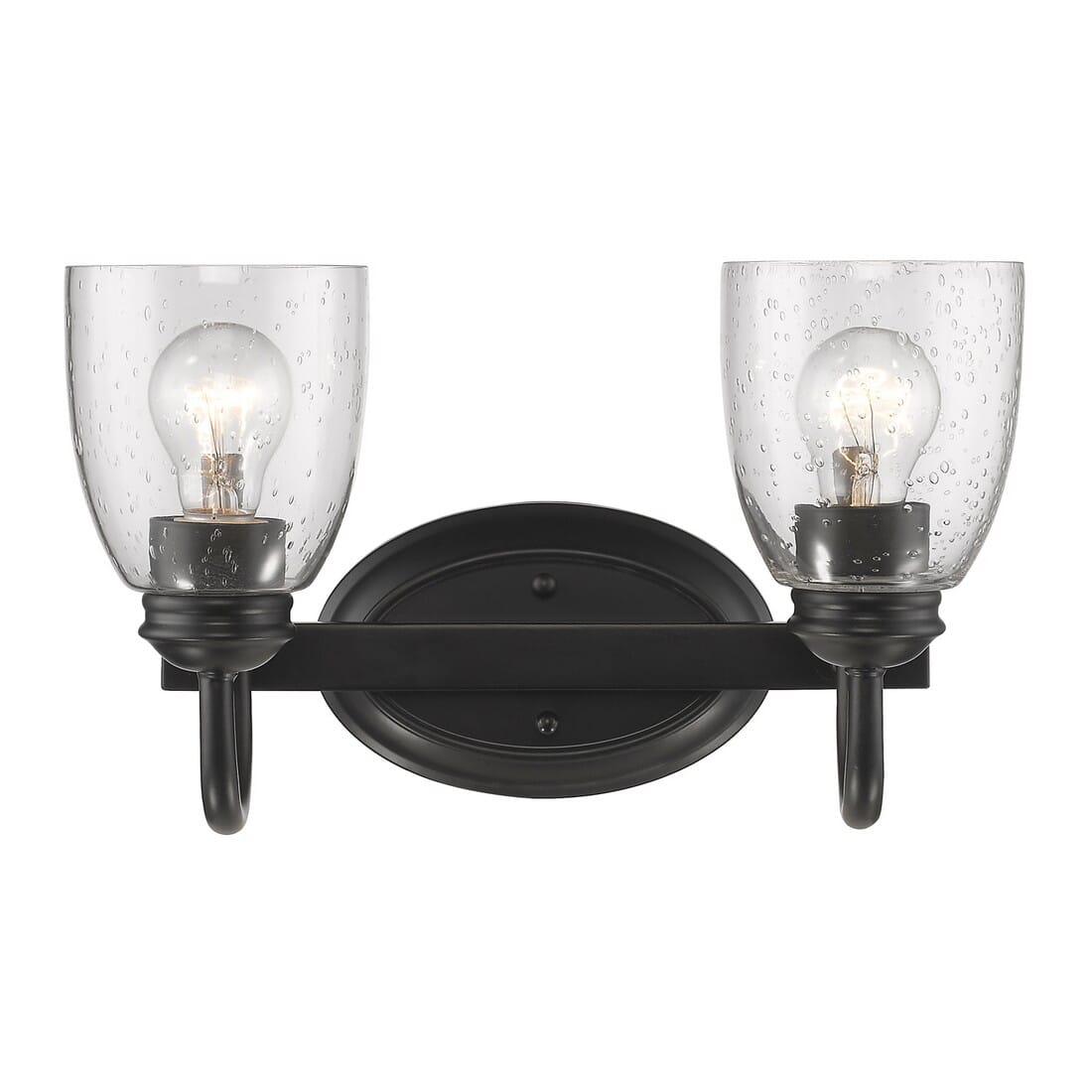 Golden Parrish 2-Light 14" Bathroom Vanity Light in Black