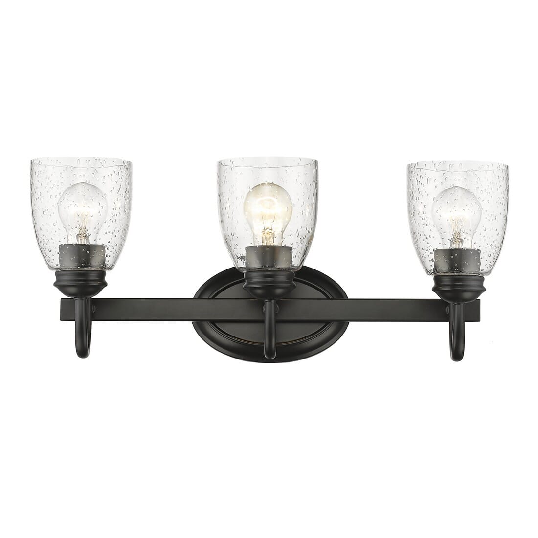 Golden Parrish 3-Light 21" Bathroom Vanity Light in Black