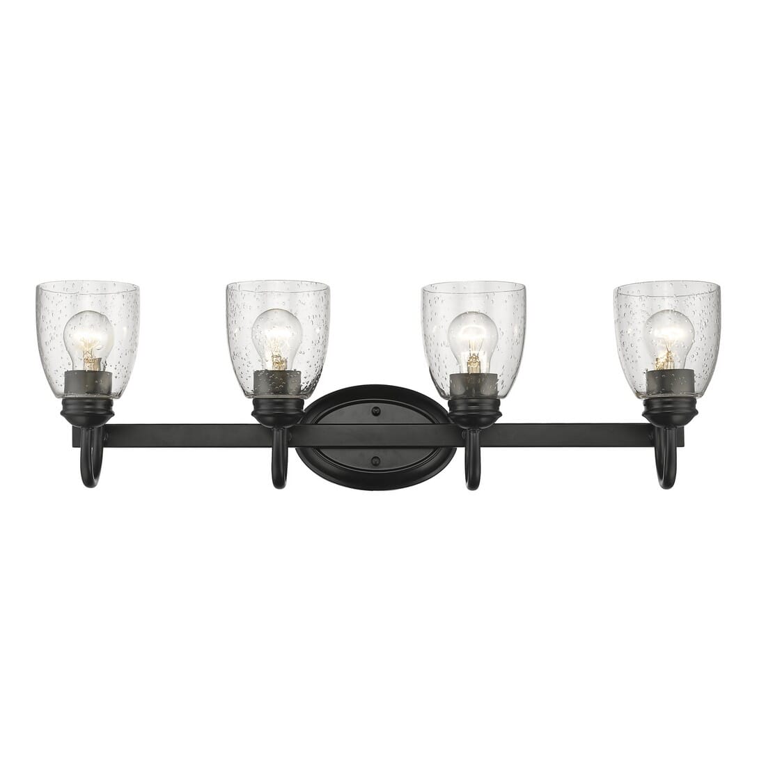 Golden Parrish 4-Light 29" Bathroom Vanity Light in Black