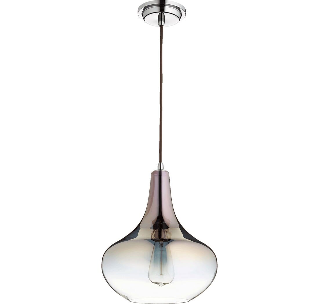 Quorum Transitional Pendant Light in Gunmetal with Coffee Ombre