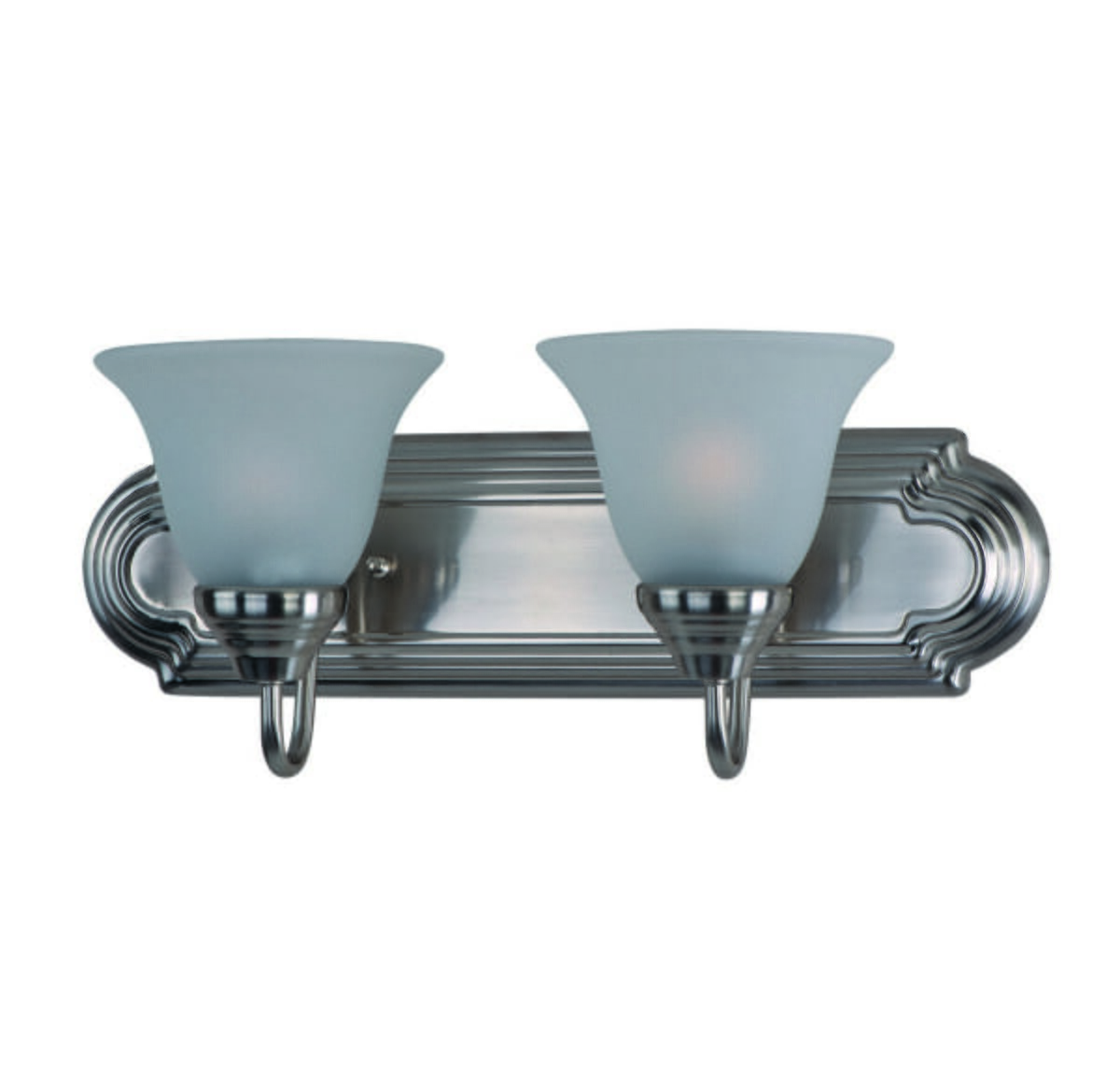 Maxim Lighting Essentials 2-Light Frosted Bathroom Vanity Light in Satin Nickel