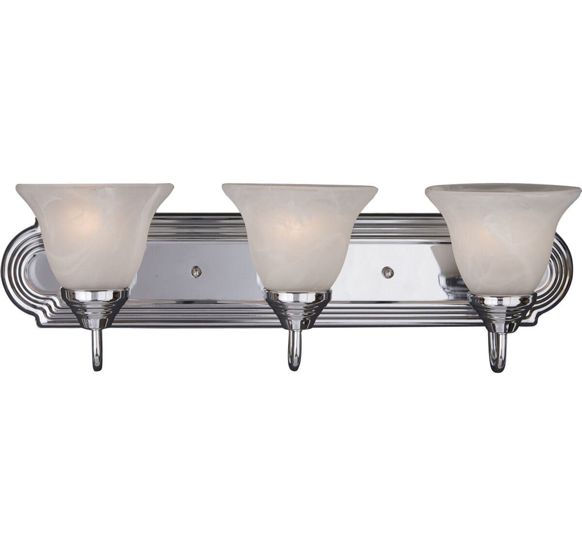 Maxim Essentials 3-Light Marble Bathroom Vanity Light in Polished Chrome