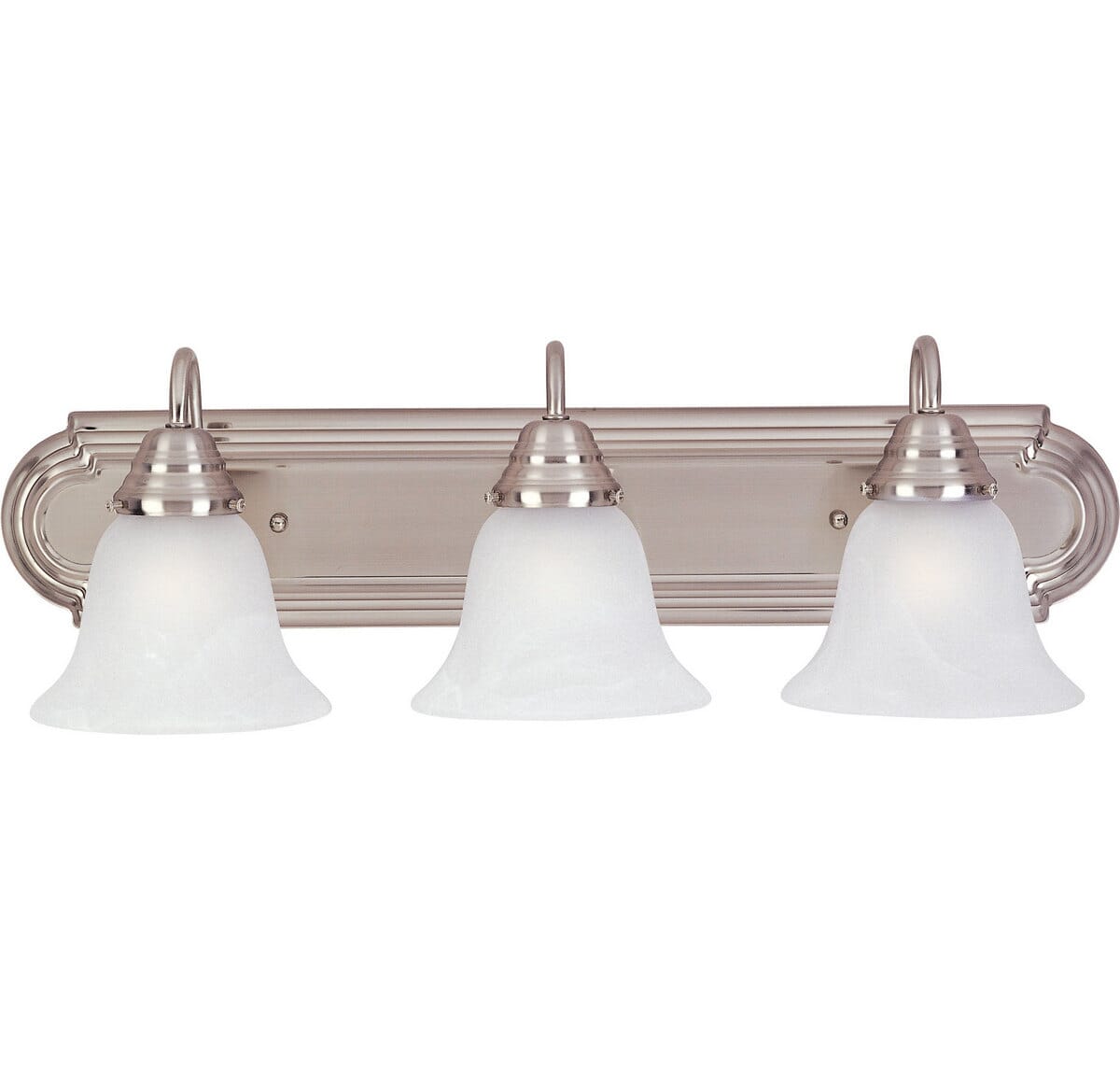 Maxim Lighting Essentials 3-Light Marble Bathroom Vanity Light in Satin Nickel