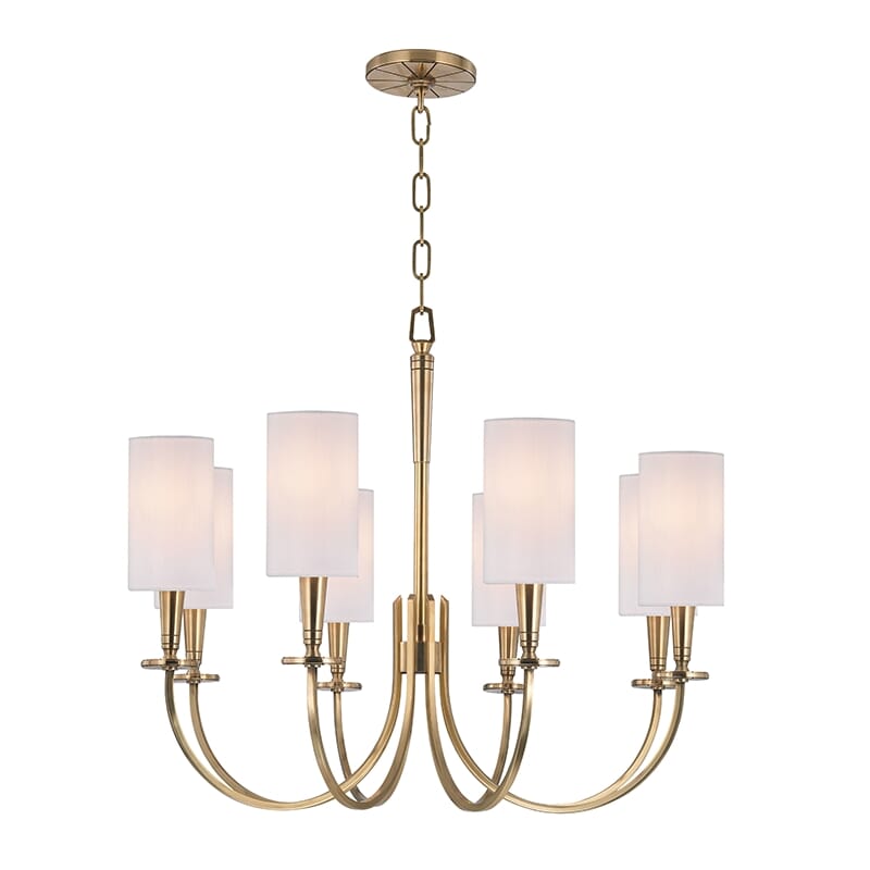 Hudson Valley Mason 8-Light Chandelier in Aged Brass