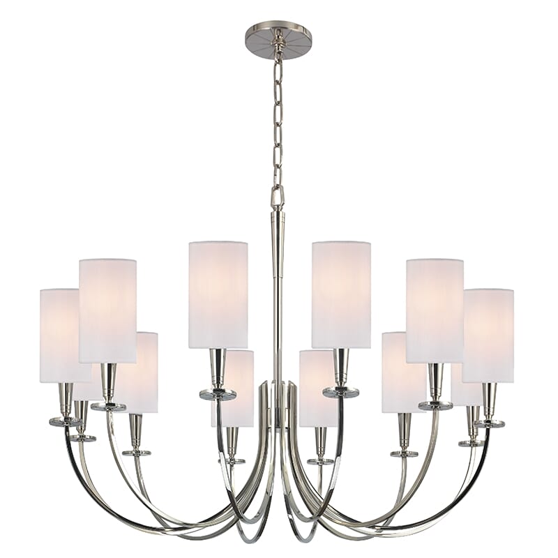 Hudson Valley Mason 12-Light Chandelier in Polished Nickel