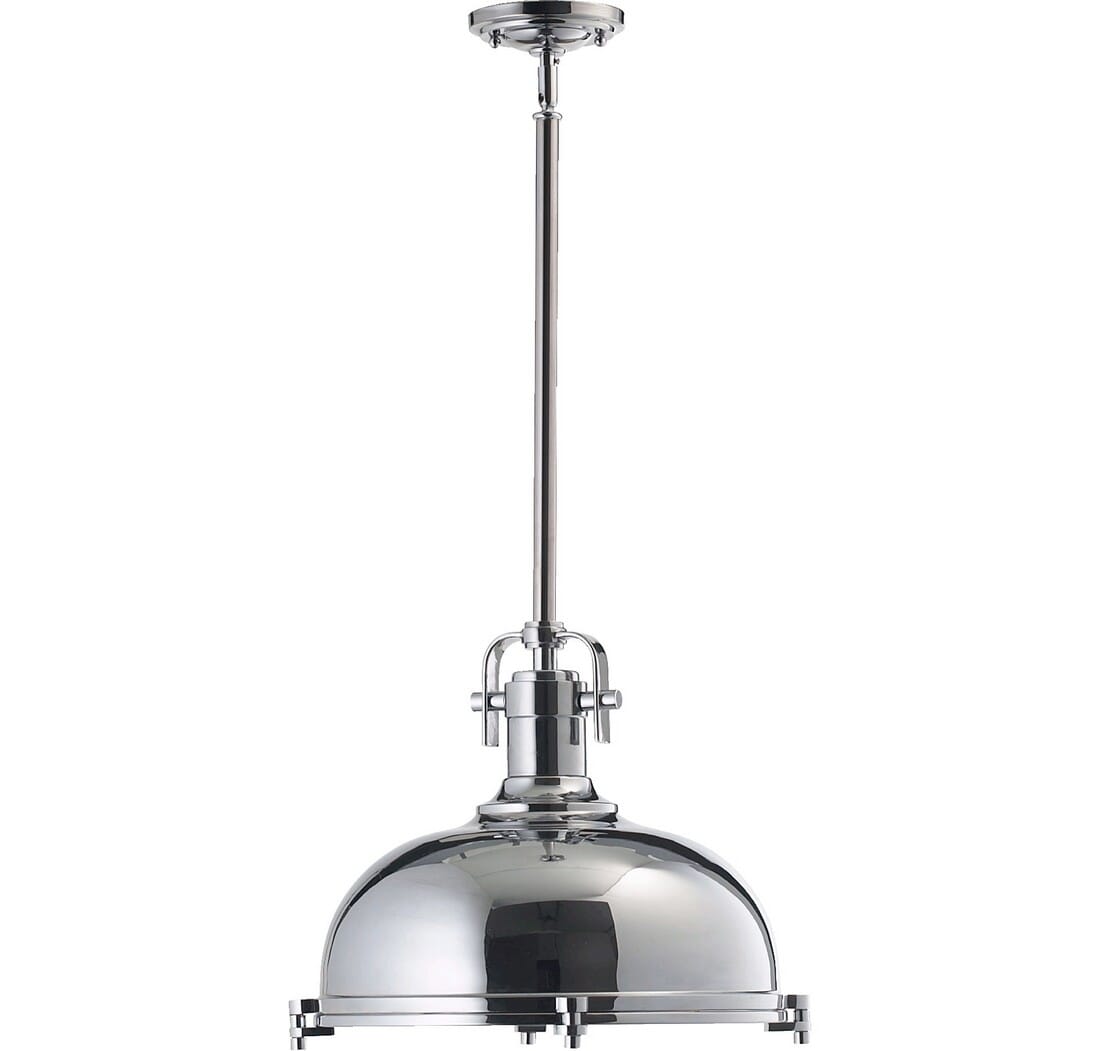 Quorum Transitional 17" Pendant Light in Chrome