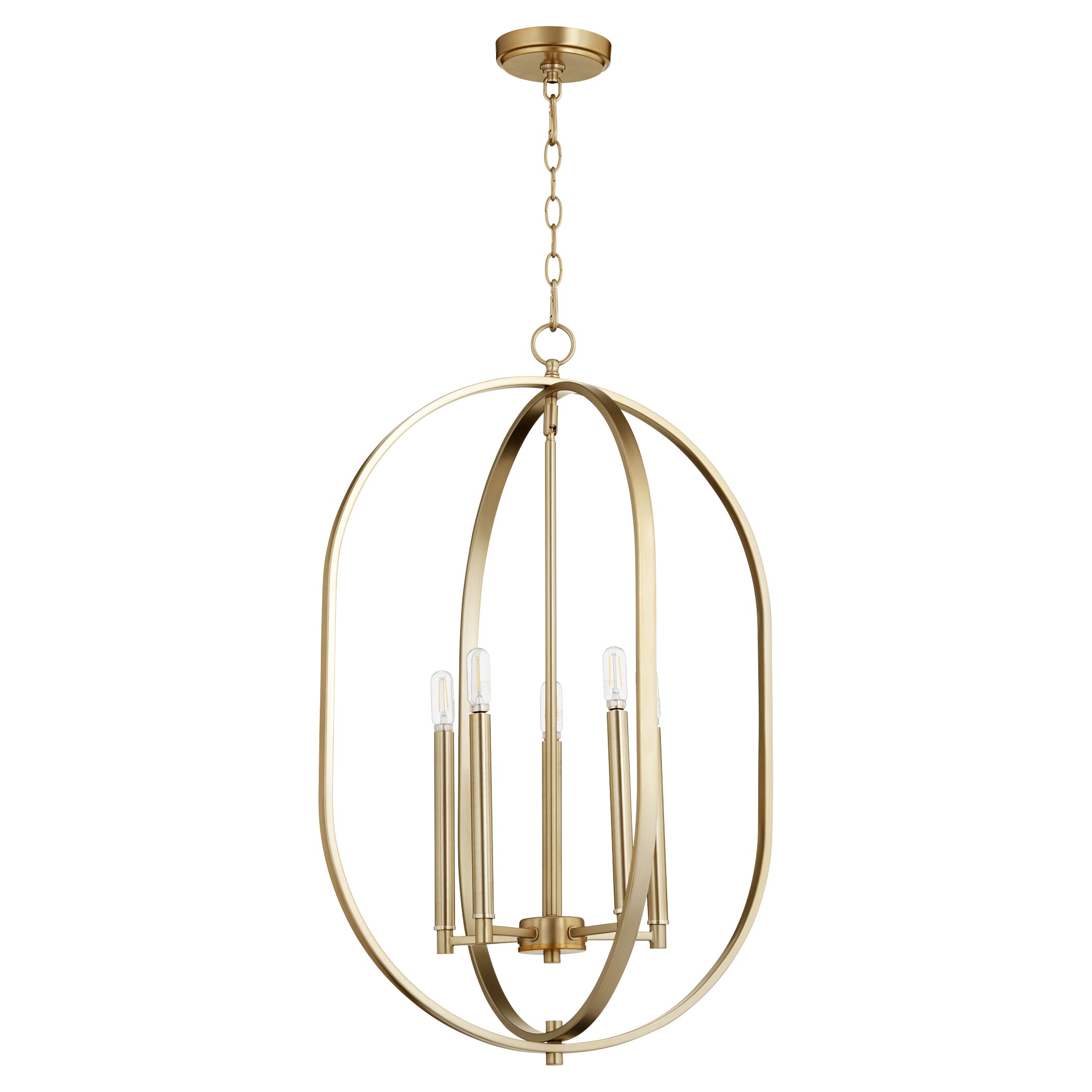 Quorum Collins 5-Light 20" Foyer Light in Aged Brass