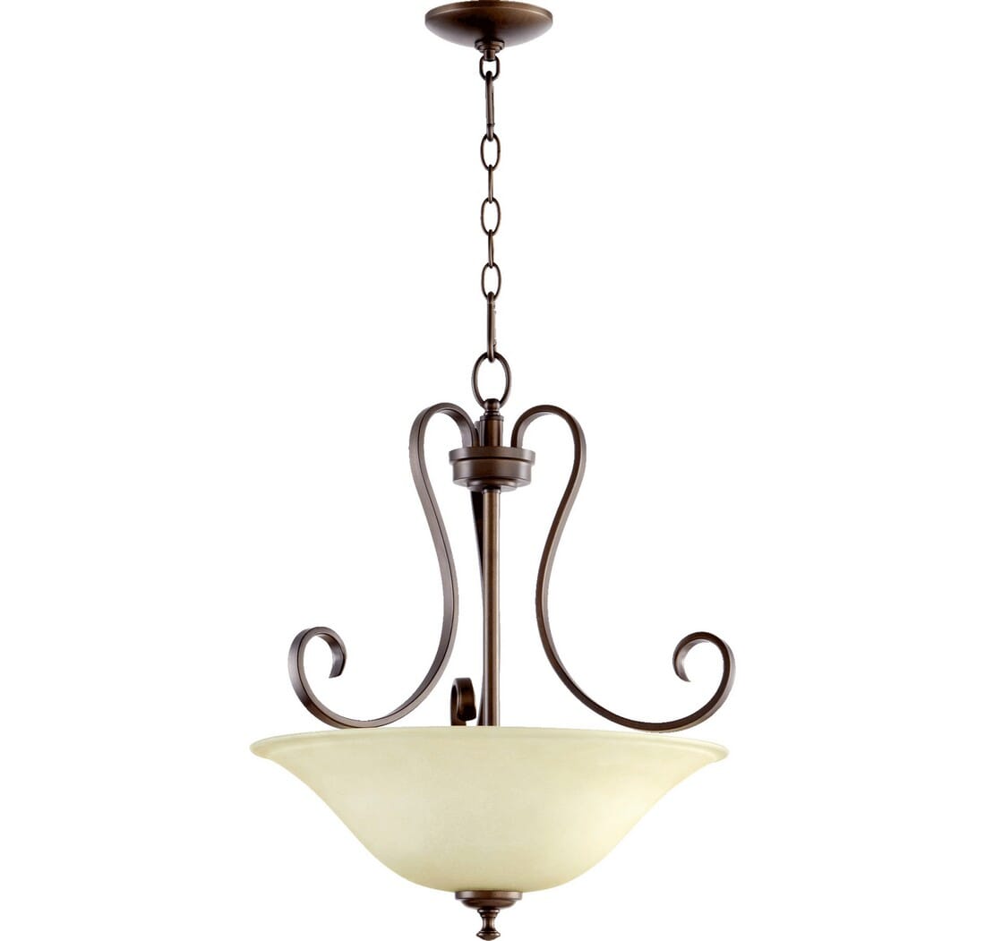 Quorum Celesta 3-Light 19" Pendant Light in Oiled Bronze