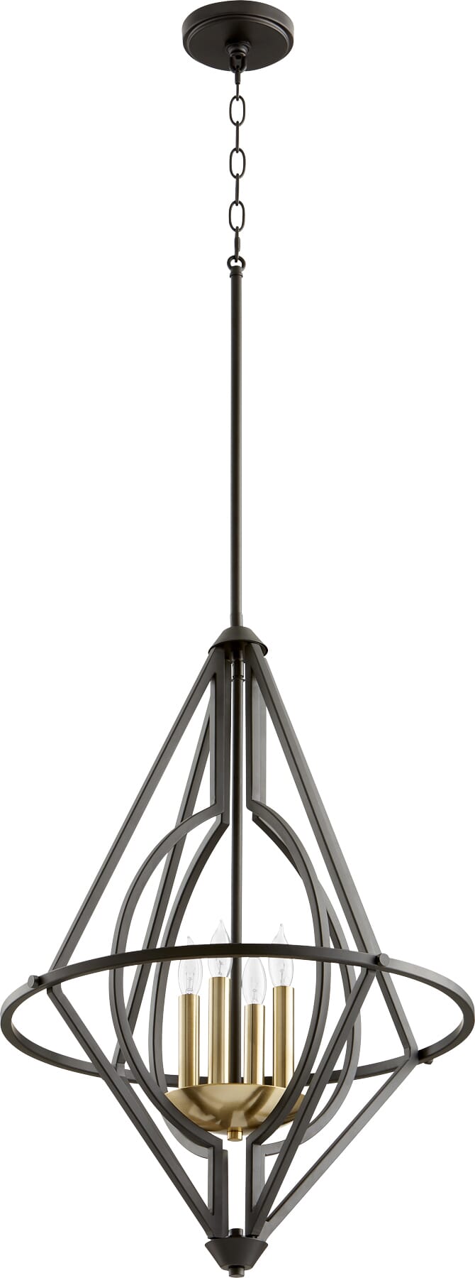 Quorum Soft Contemporary 4-Light 18" Pendant Light in Noir