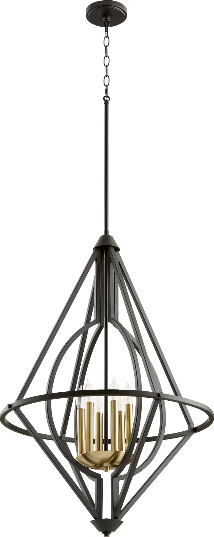 Quorum Soft Contemporary 6-Light 24" Pendant Light in Noir