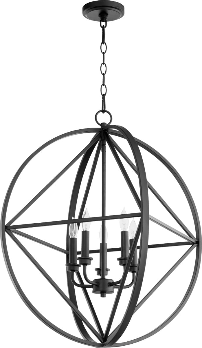 Quorum Transitional 5-Light 24" Pendant Light in Noir