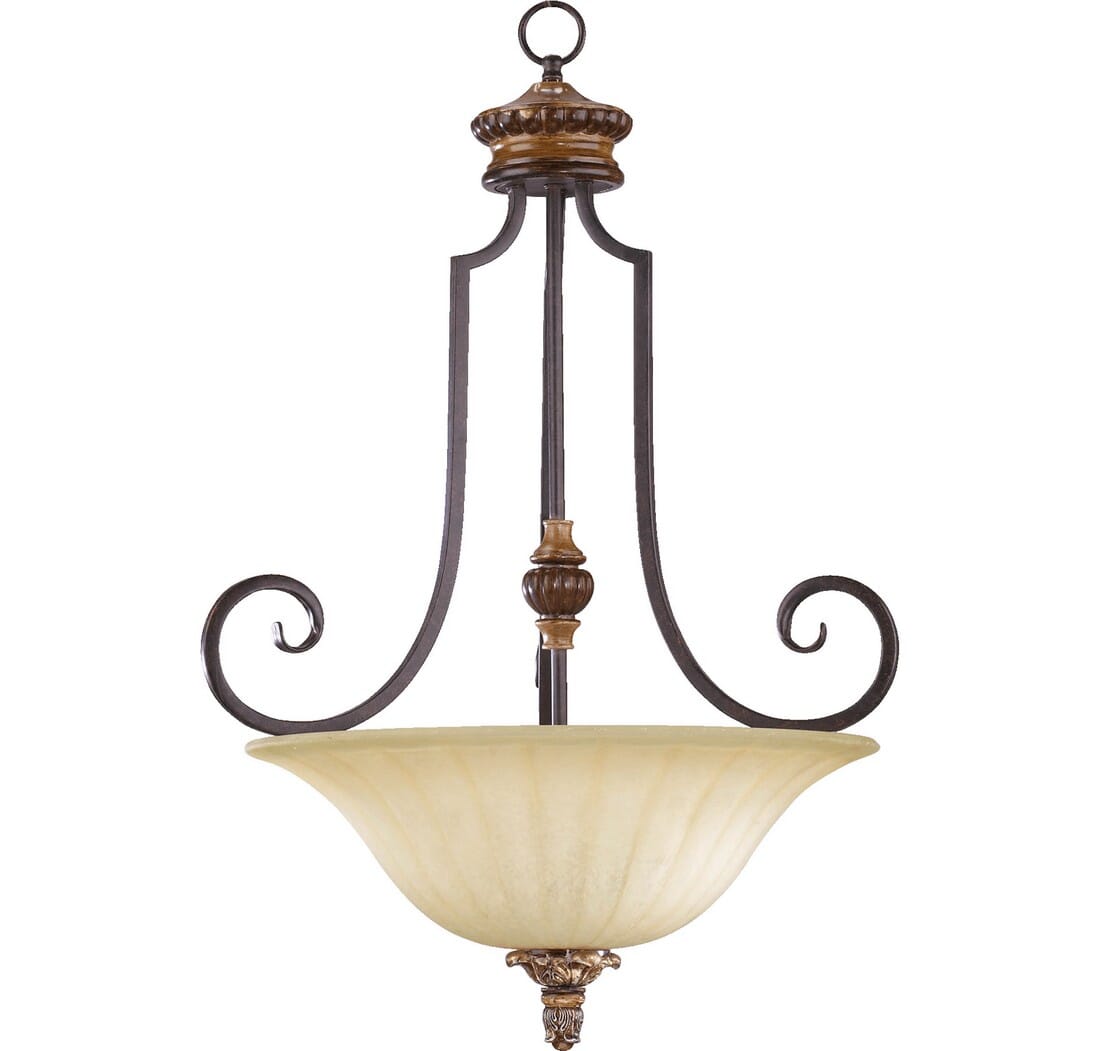 Quorum Capella 3-Light 22" Pendant Light in Toasted Sienna With Golden Fawn