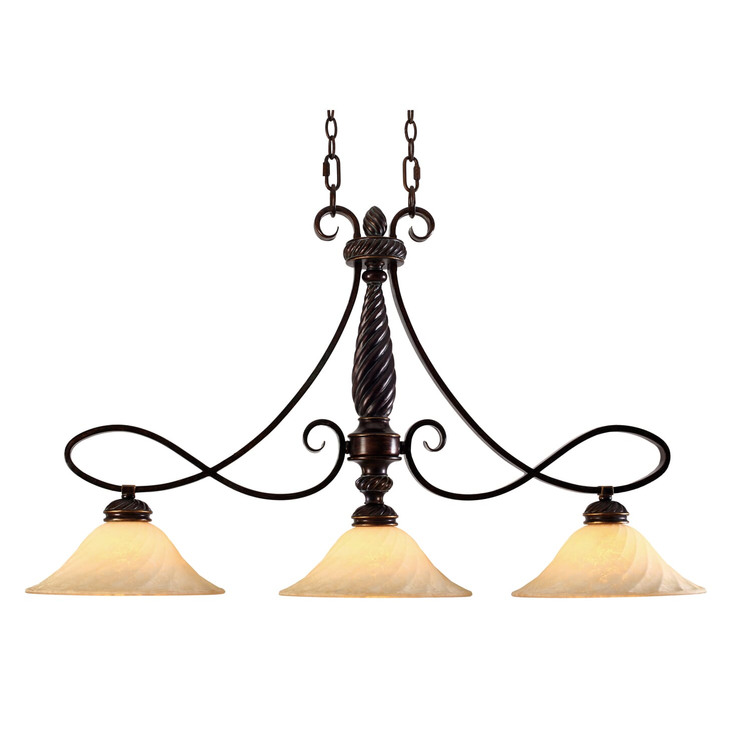 Golden Torbellino 3-Light 25" Pendant Light in Cordoban Bronze