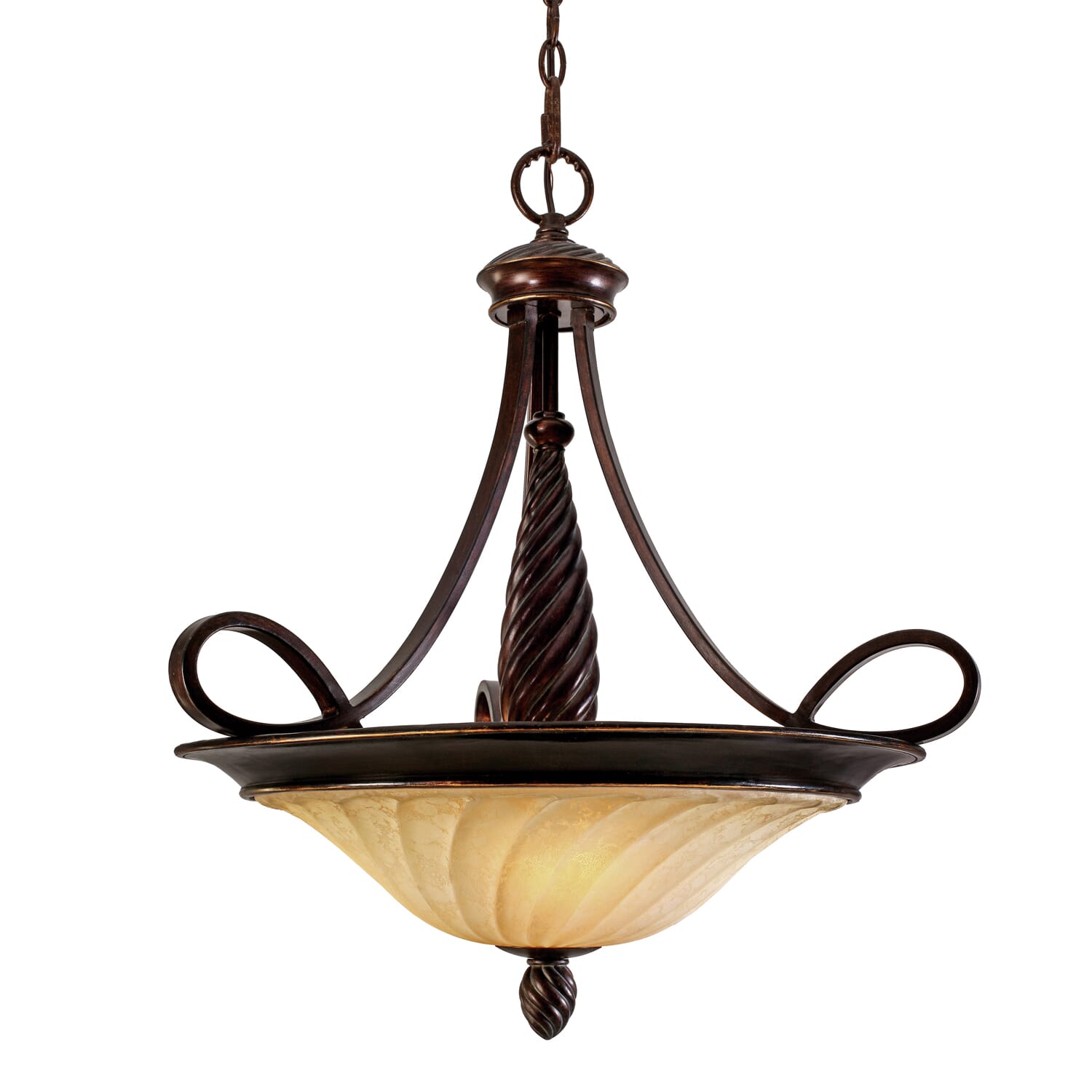 Golden Torbellino 3-Light 25" Pendant Light in Cordoban Bronze