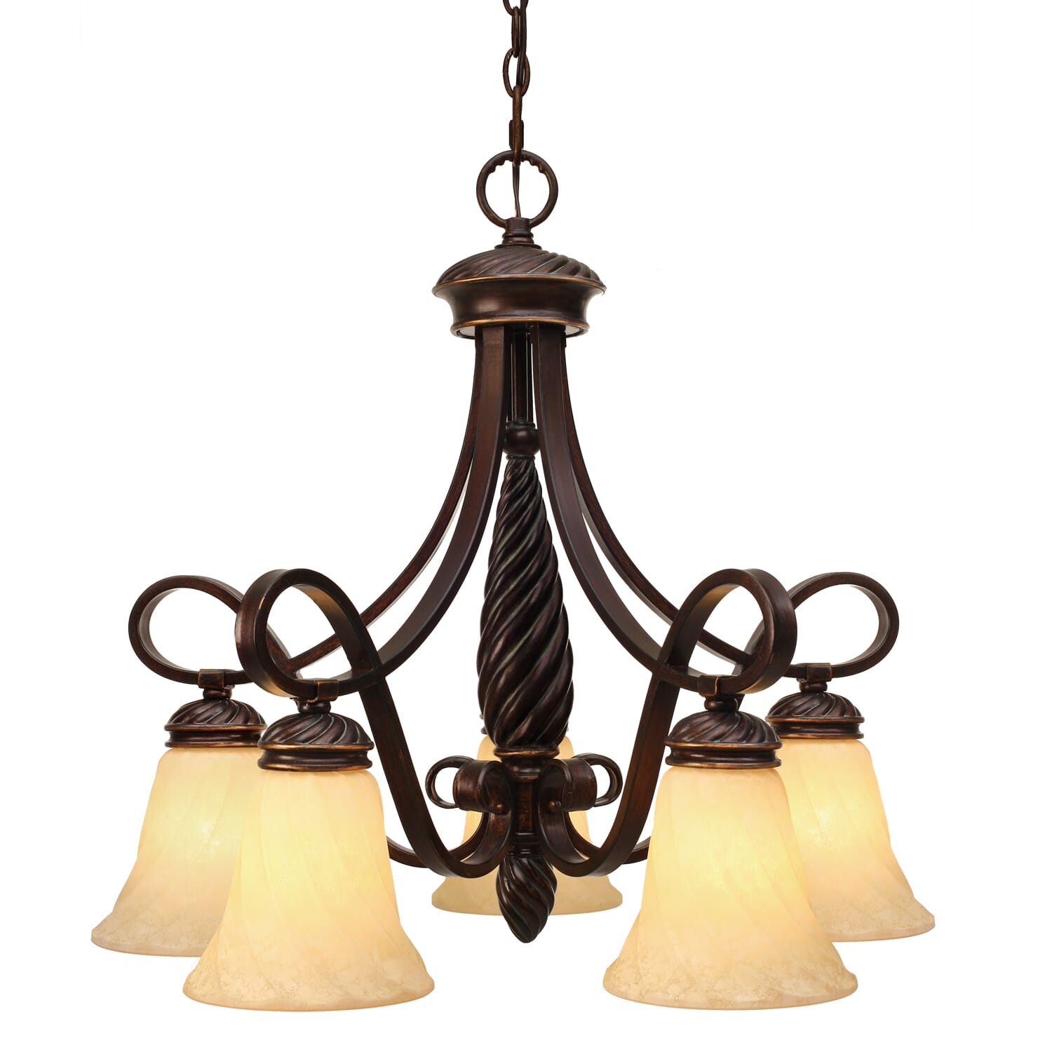 Golden Torbellino 5-Light Chandelier in Cordoban Bronze