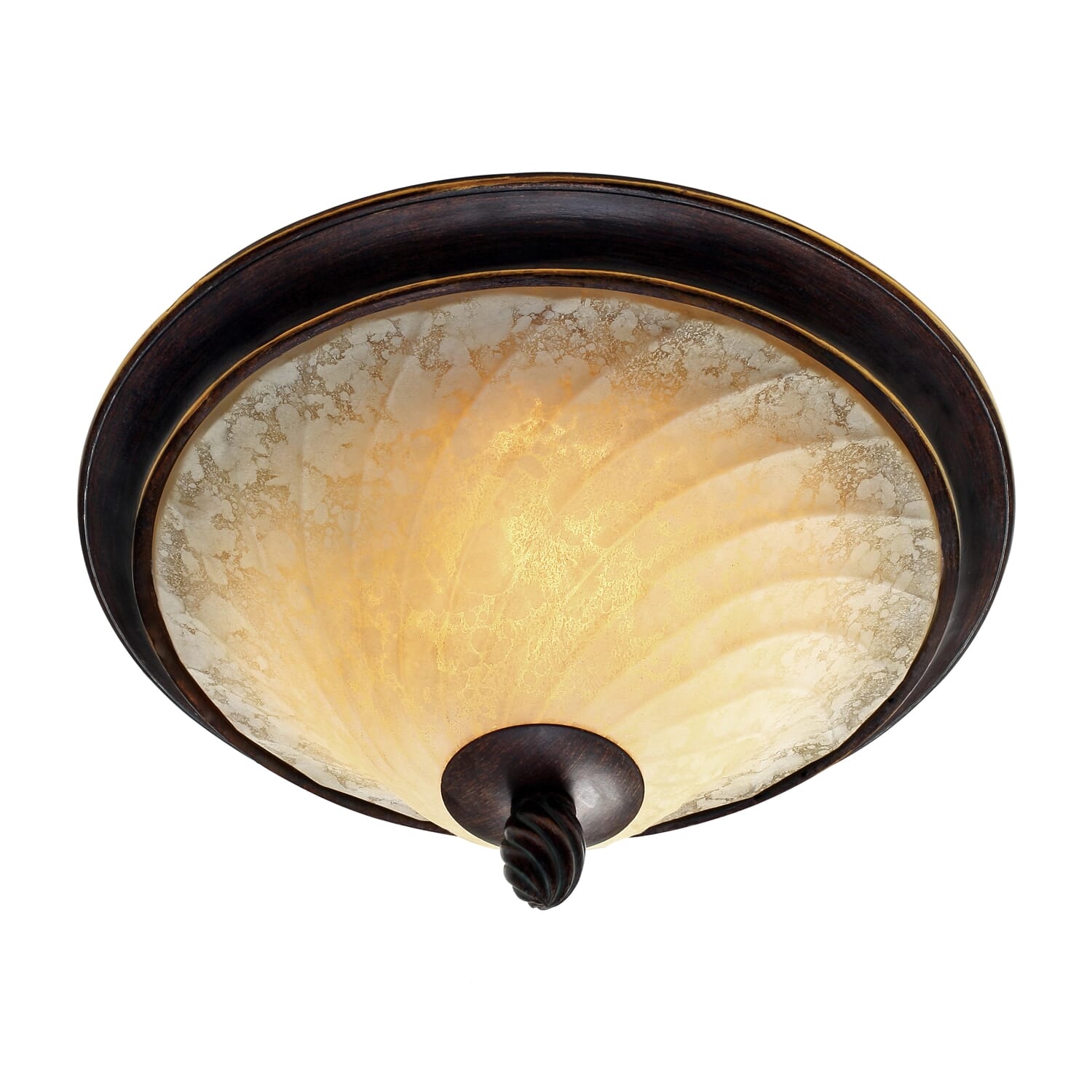 Golden Torbellino 2-Light 14" Ceiling Light in Cordoban Bronze