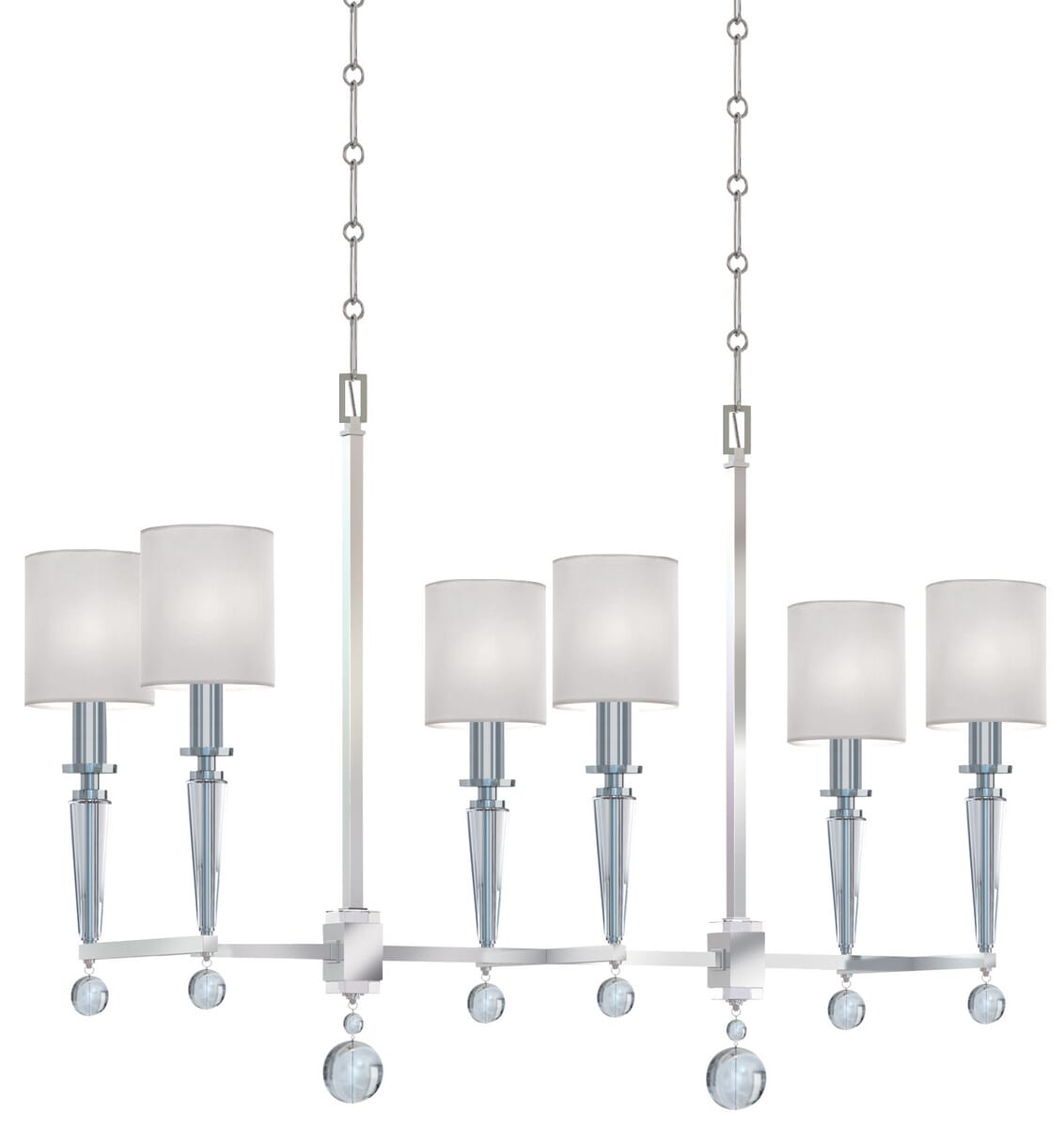 Crystorama Paxton 6-Light 28" Modern Chandelier in Polished Nickel