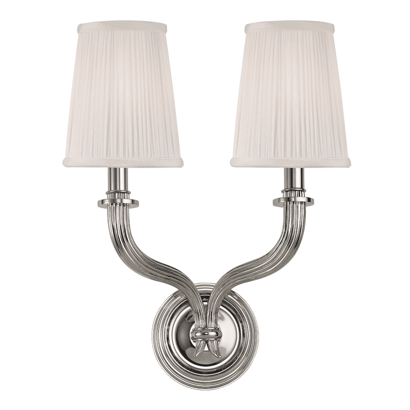 Hudson Valley Danbury 2-Light 17" Wall Sconce in Polished Nickel
