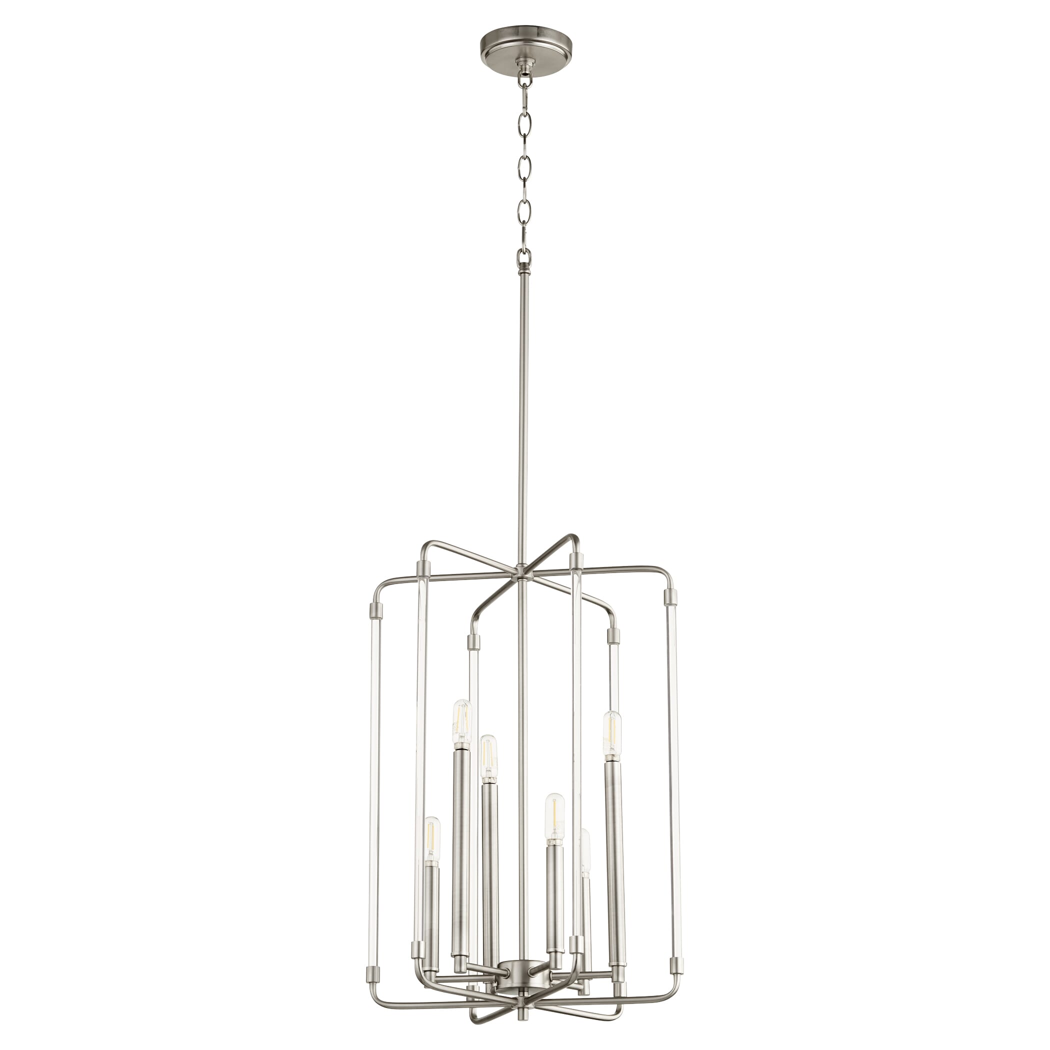 Quorum Optic 6-Light 16" Foyer Light in Satin Nickel