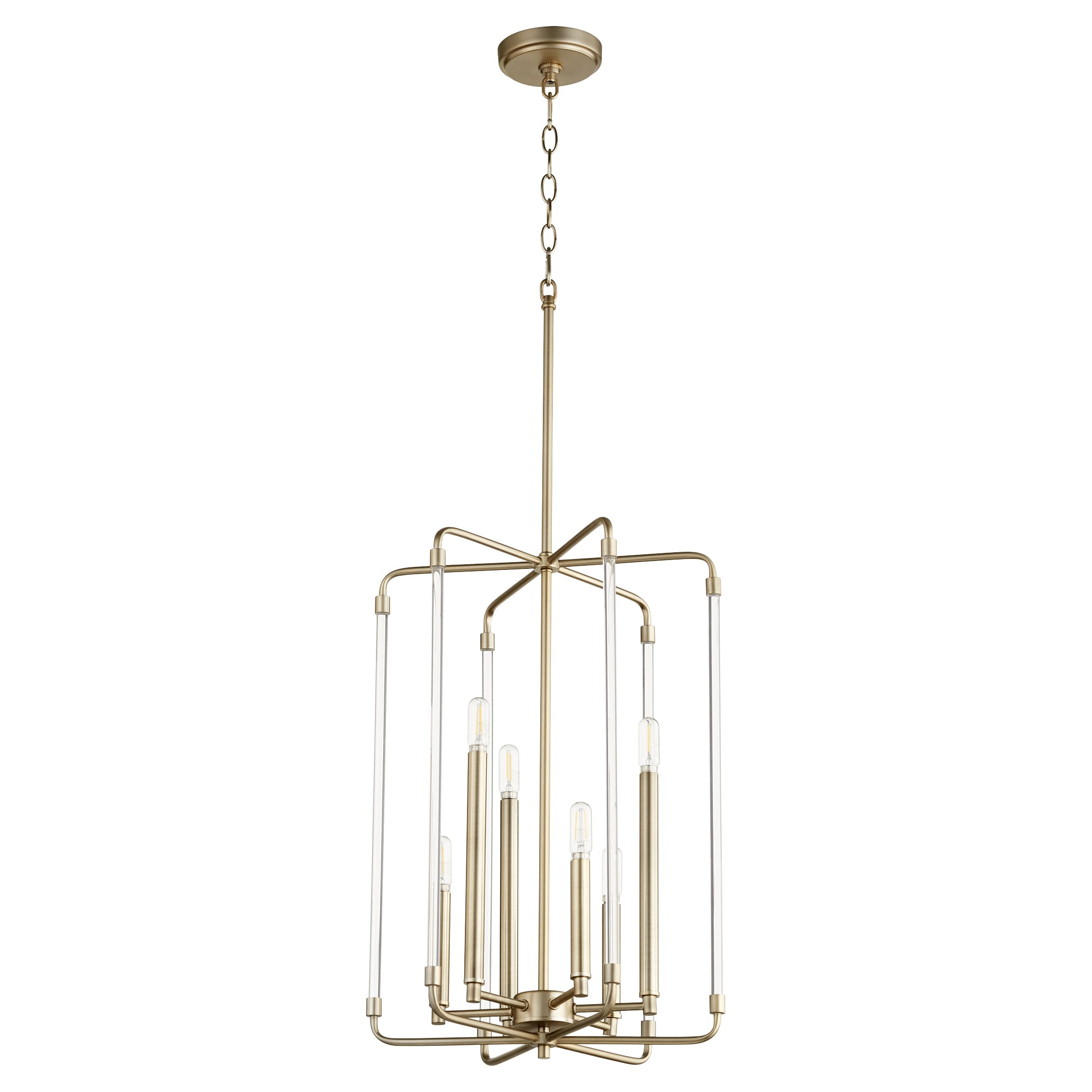 Quorum Optic 6-Light 16" Foyer Light in Aged Brass