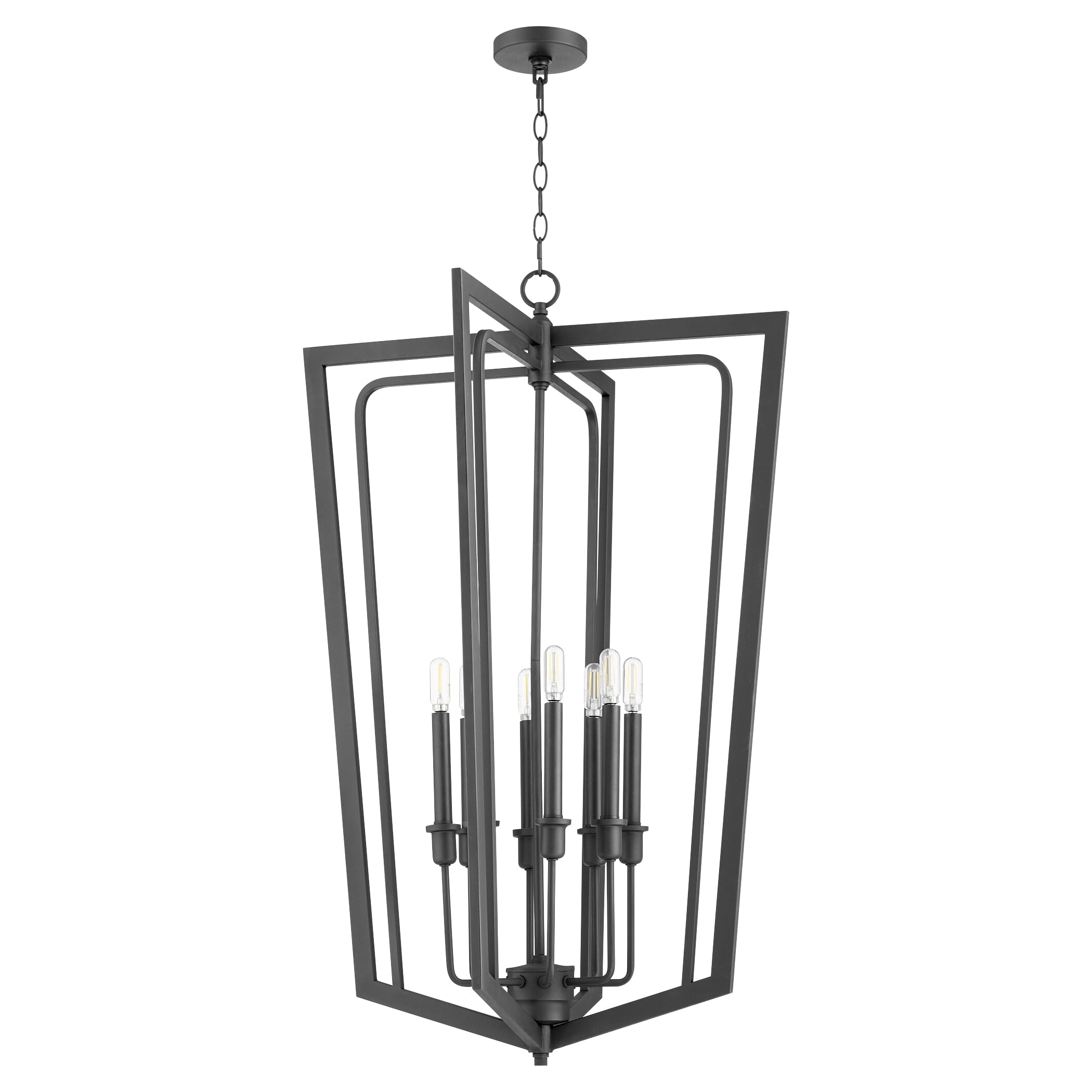 Quorum Transitional 8-Light 25" Pendant Light in Noir