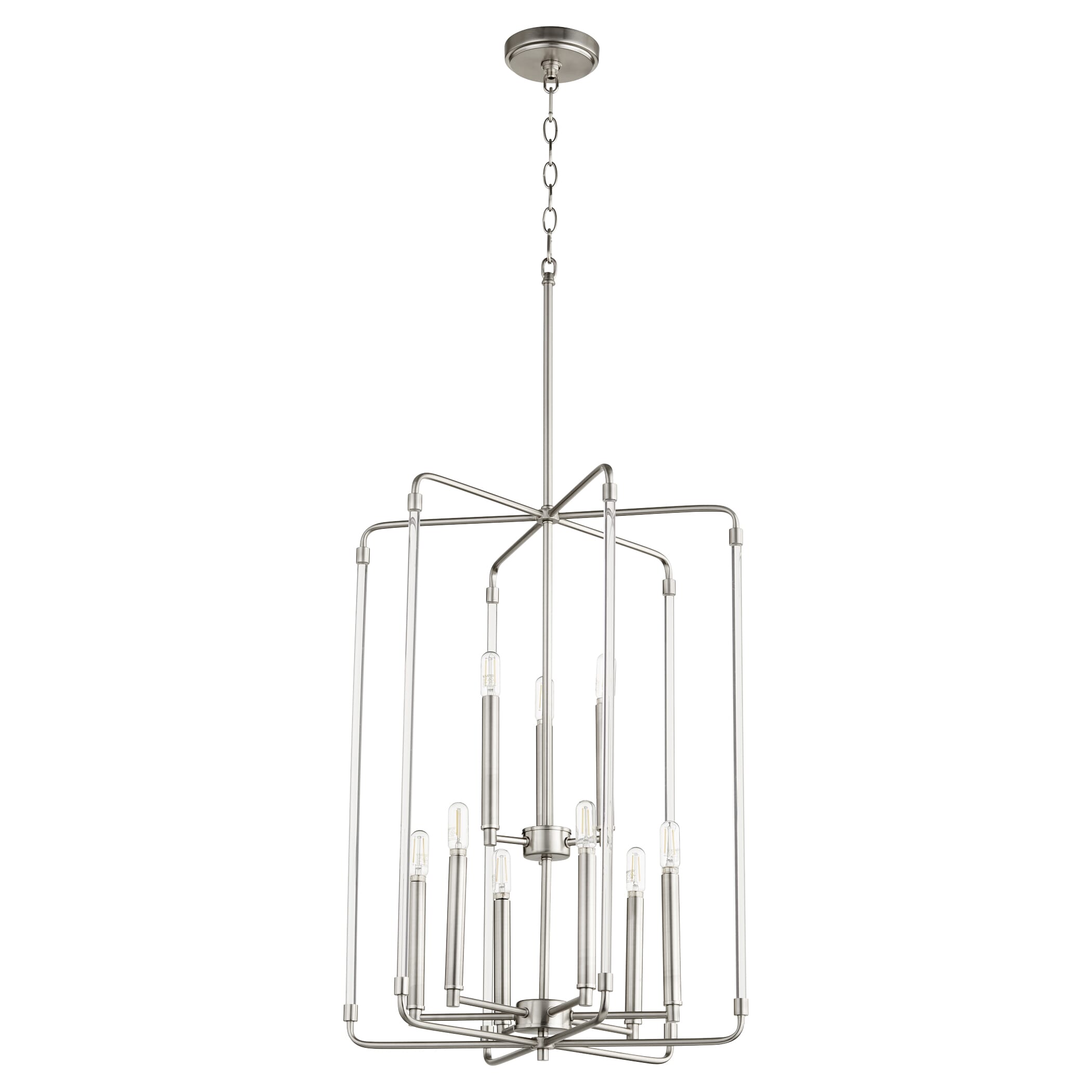 Quorum Optic 9-Light 20" Foyer Light in Satin Nickel