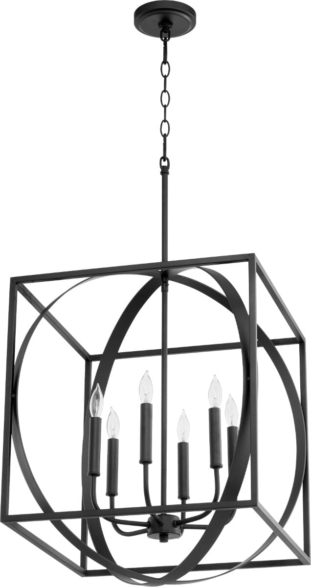 Quorum Soft Contemporary 6-Light 18" Pendant Light in Noir