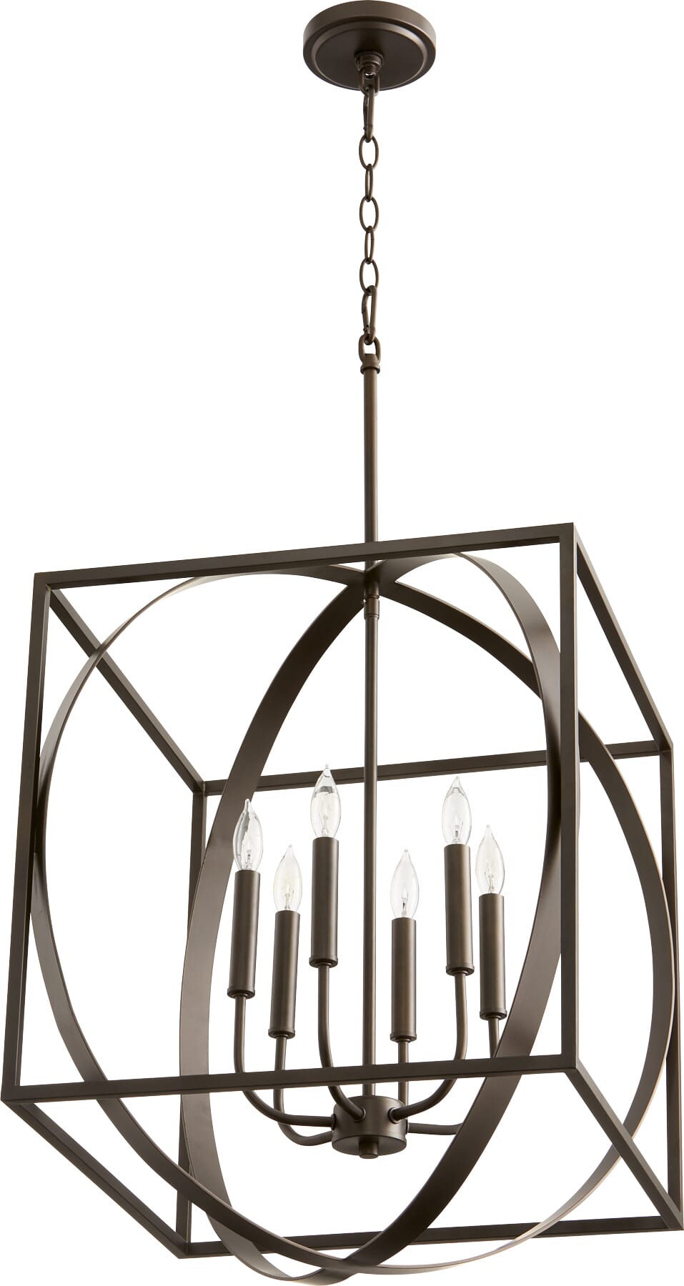 Quorum Soft Contemporary 6-Light 18" Pendant Light in Oiled Bronze