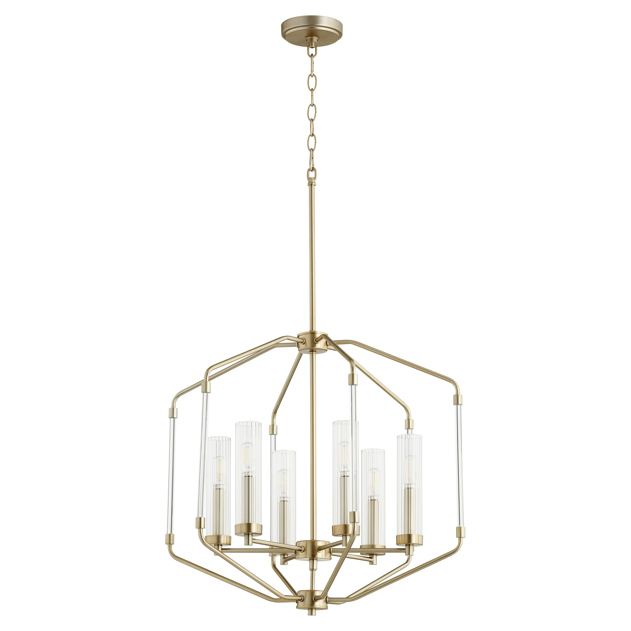 Quorum Citadel 6-Light 24" Pendant Light in Aged Brass