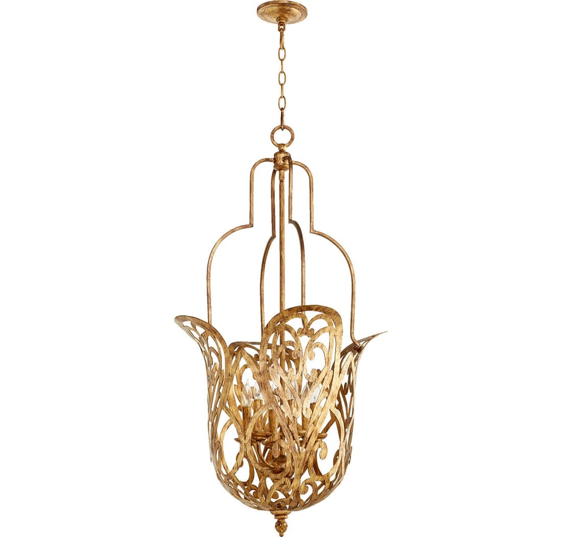 Quorum Le Monde 6-Light 21" Pendant Light in Vintage Gold Leaf