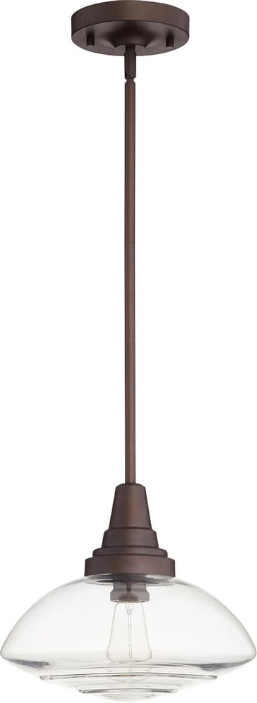 Quorum Transitional 13" Pendant Light in Oiled Bronze