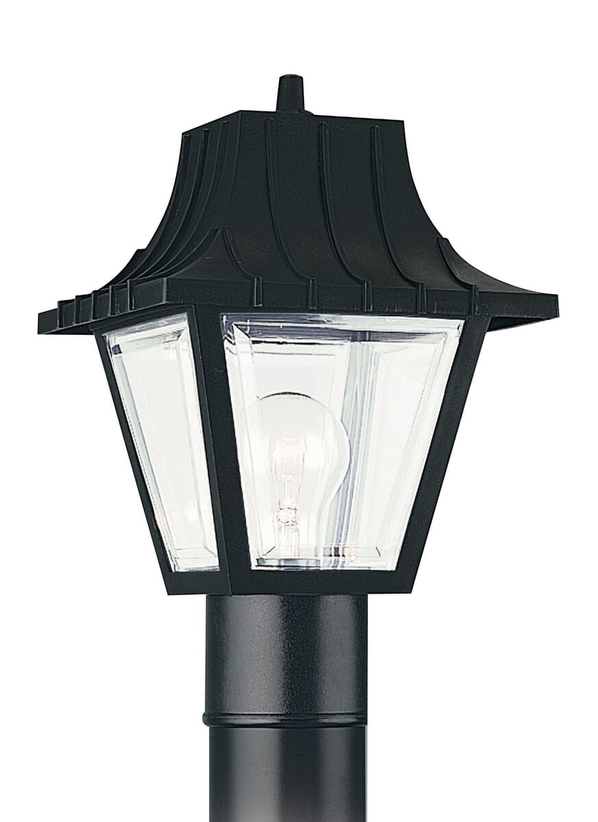 Sea Gull Polycarbonate 11" Outdoor Post Light in Clear