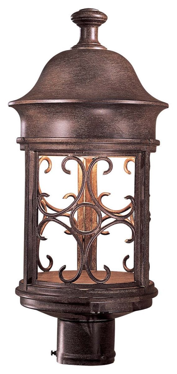 The Great Outdoors Sage Ridge 19" Outdoor Post Light in Vintage Rust