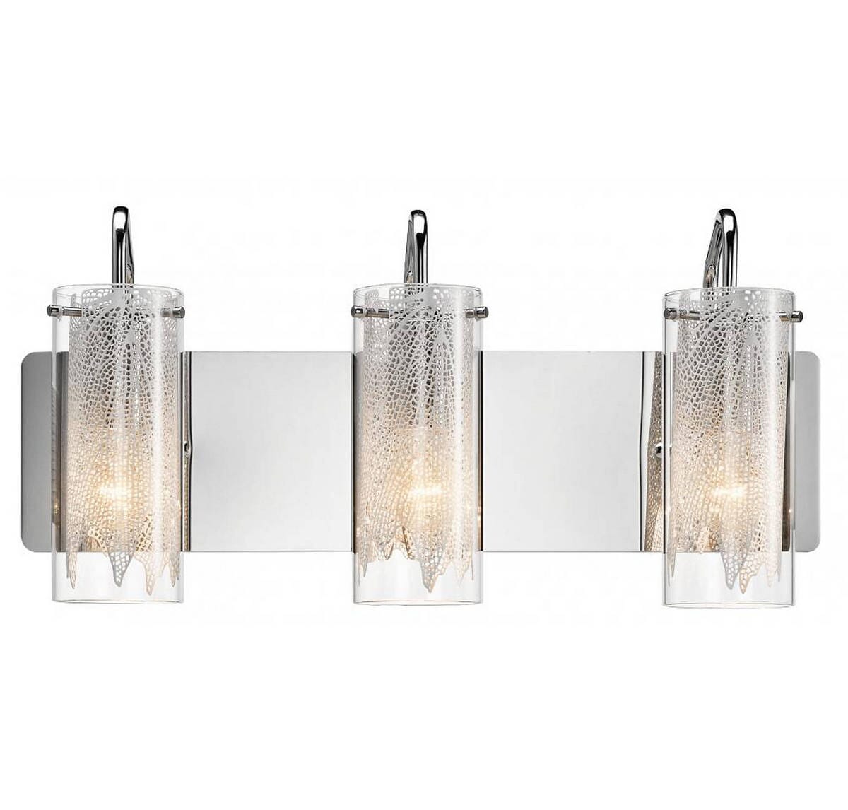 Elan Krysalis 19.8" 3-Light Glass Bathroom Vanity Light in Chrome